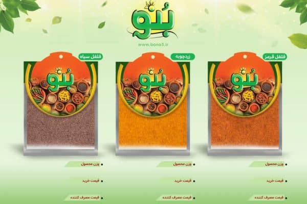 فلفل قرمر - زرد چوبه - فلفل سیاه